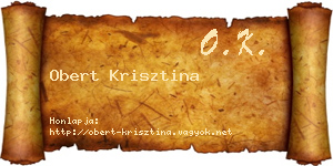 Obert Krisztina névjegykártya